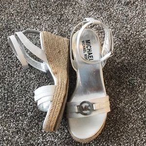 Michael Kors White and tan sandals